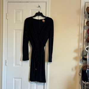 DKNY Elegant Black Wrap Dress